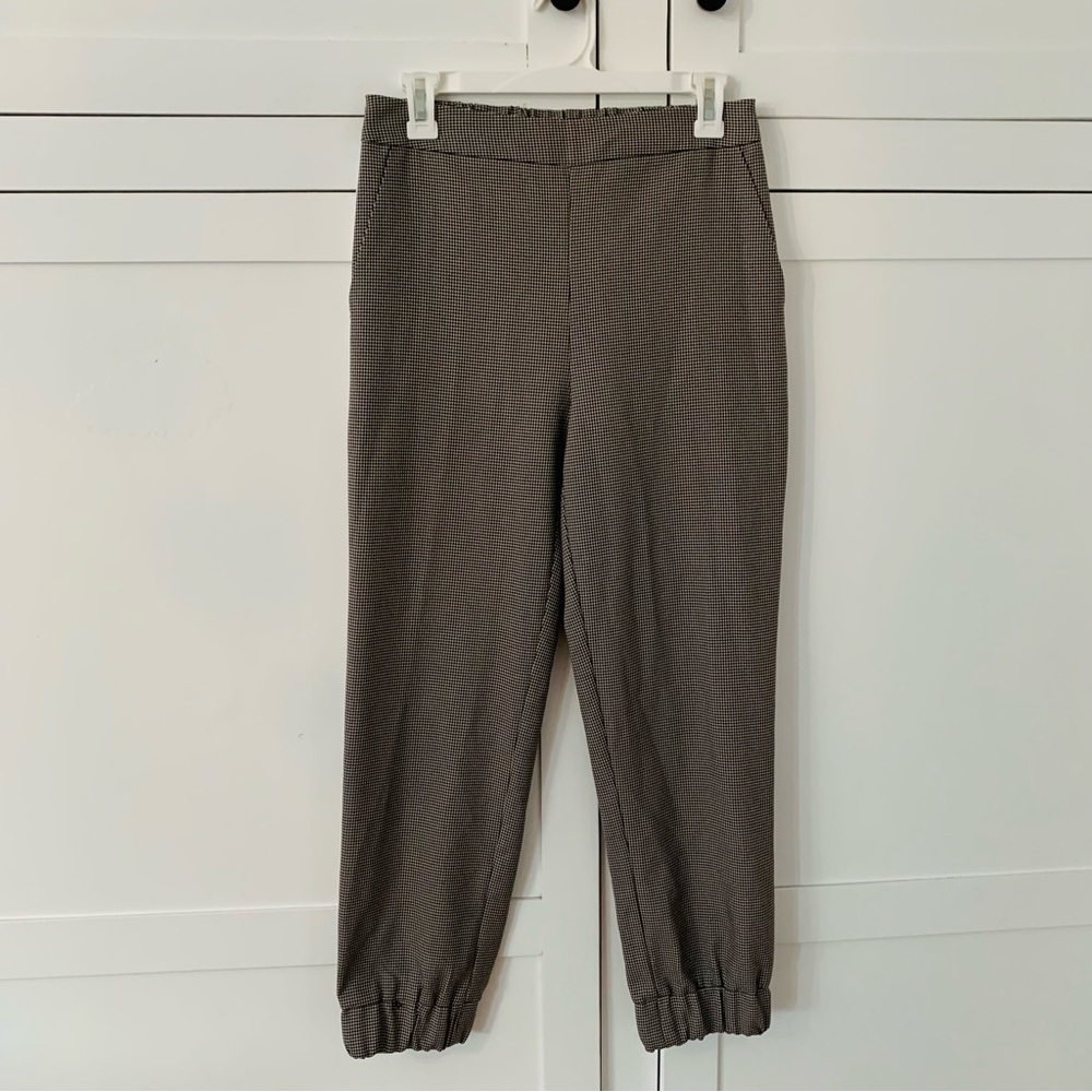 ASOS Design Brown Houndstooth White Side Line Pull On Joggers Size 4